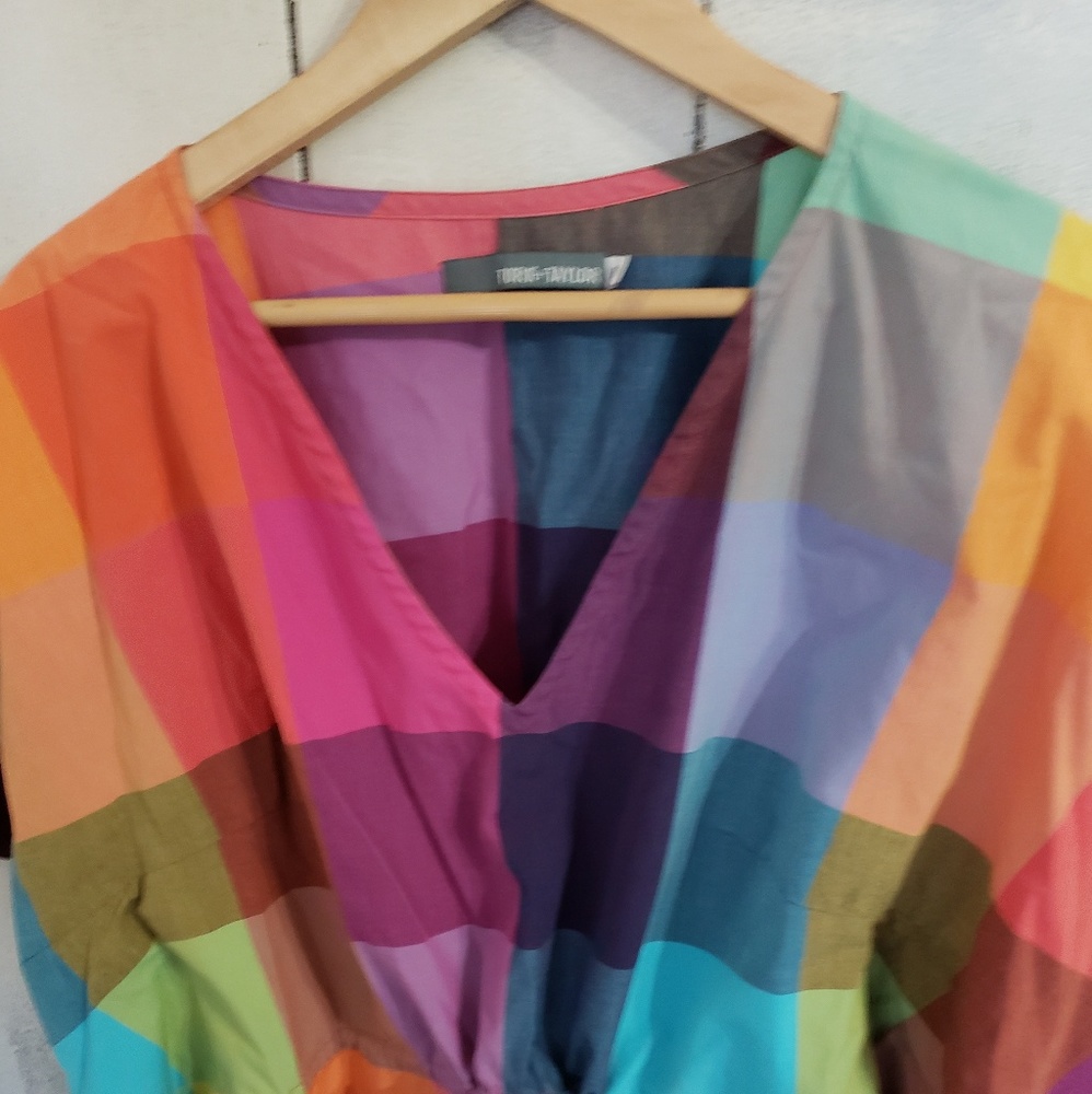 Rainbow tunic mini dress. Original Turk + Taylor.
